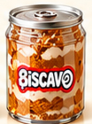 Illustration of the BISCAVO Lotus Biscoff Cheesecake can