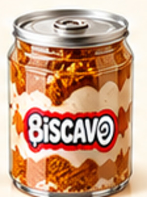 Illustration of the BISCAVO Lotus Biscoff Milk Cake can