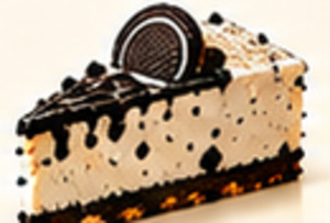 Illustration of an Oreo cheesecake slice